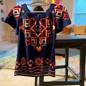Multi-colored print blouse